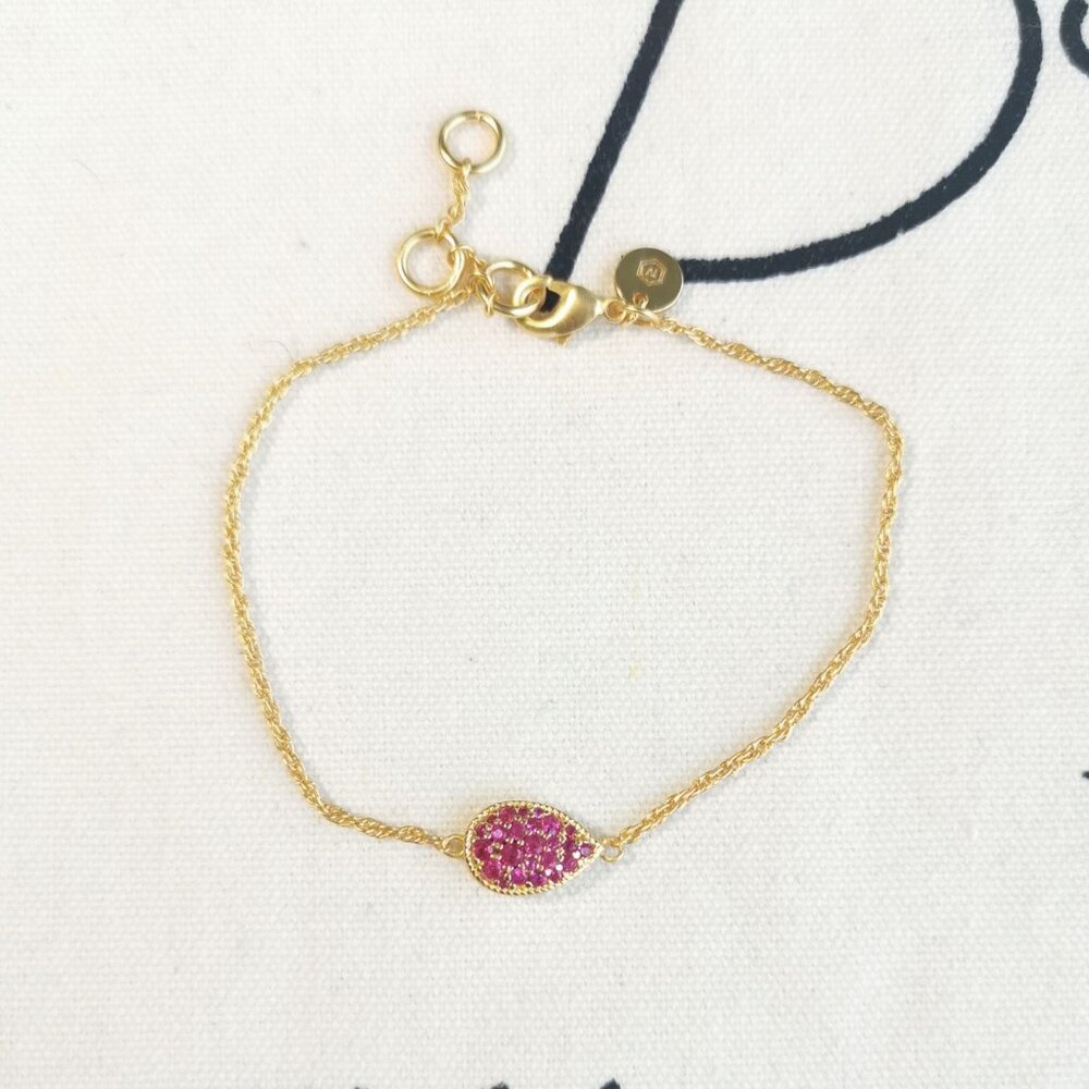Julie Vos Bracelet - Pavé Teardrop - Pink Tourmaline Gold